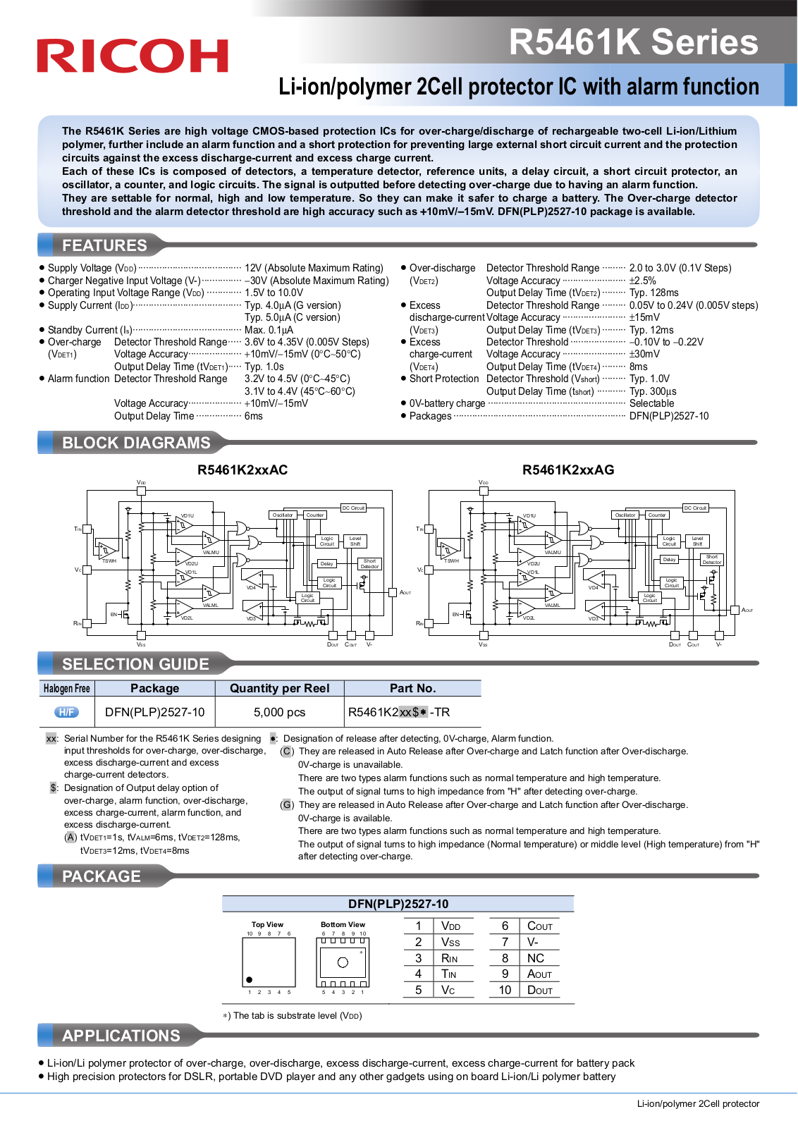 RICOH R5461K Technical data