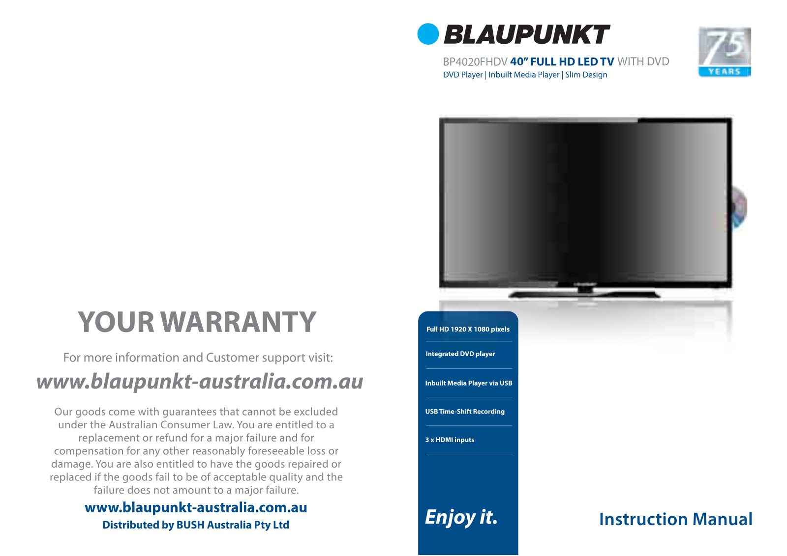 Blaupunkt BP4021FHDV User Manual