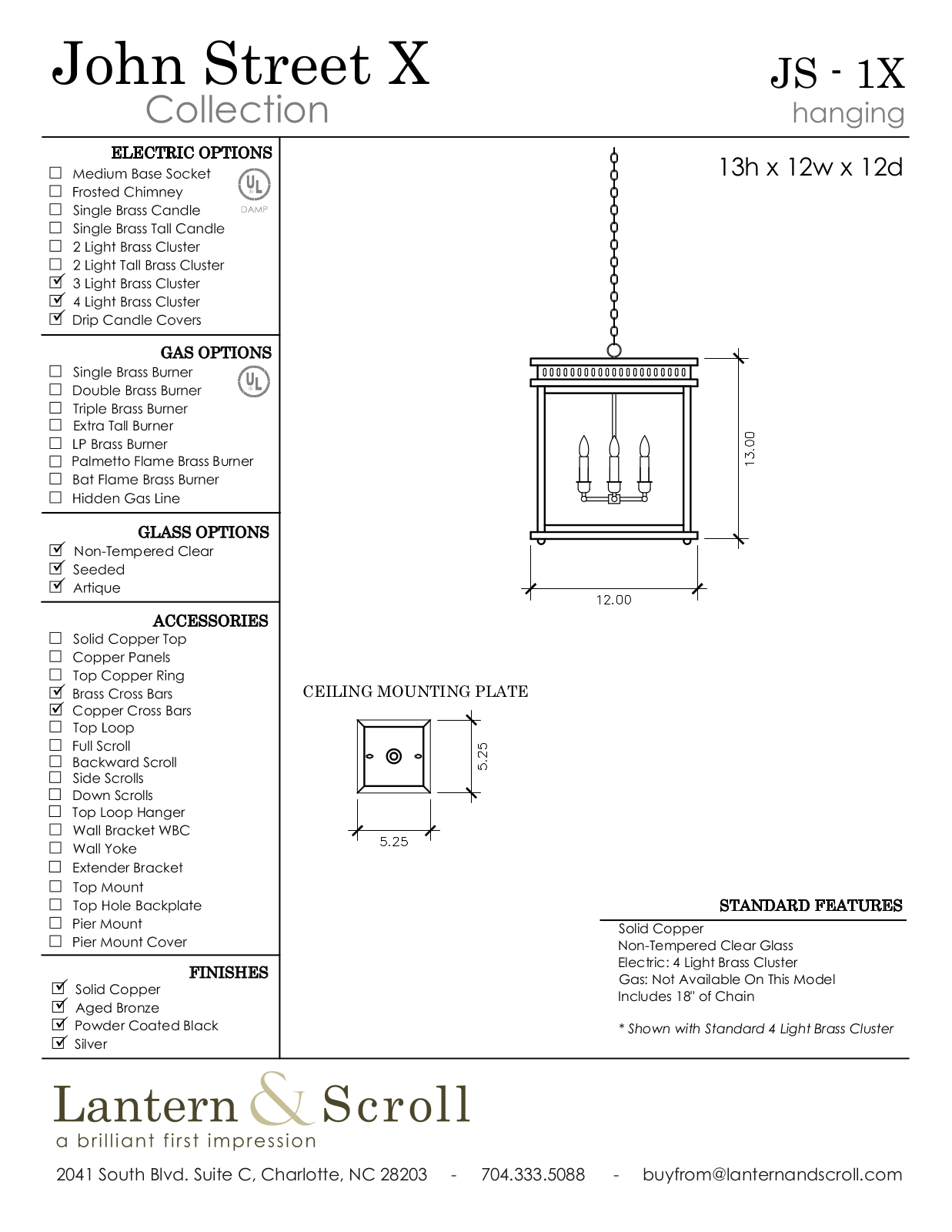 Lantern & Scroll LASC1316 Specifications - ManualMachine.com