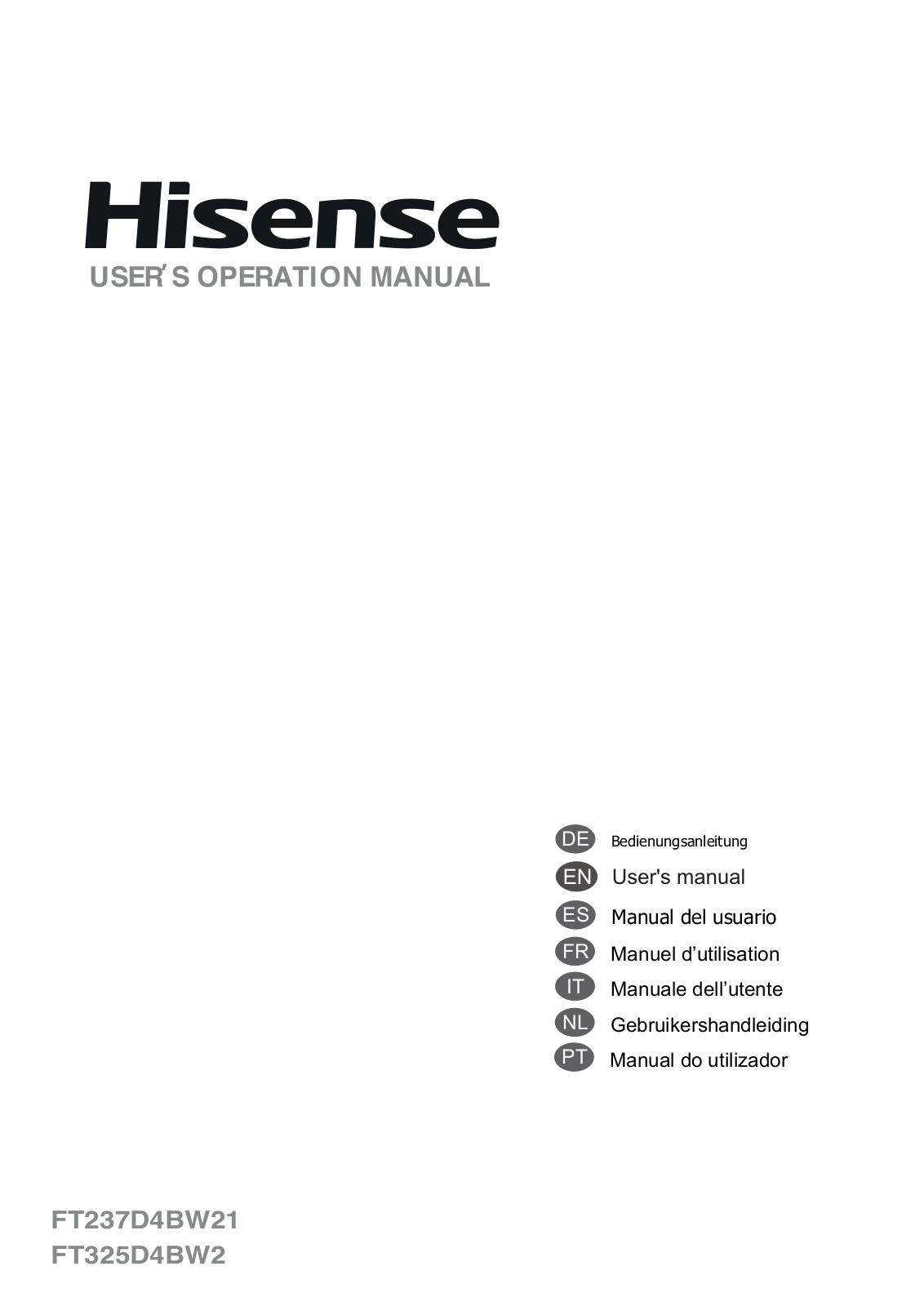 Hisense FT325D4BW2 User Manual