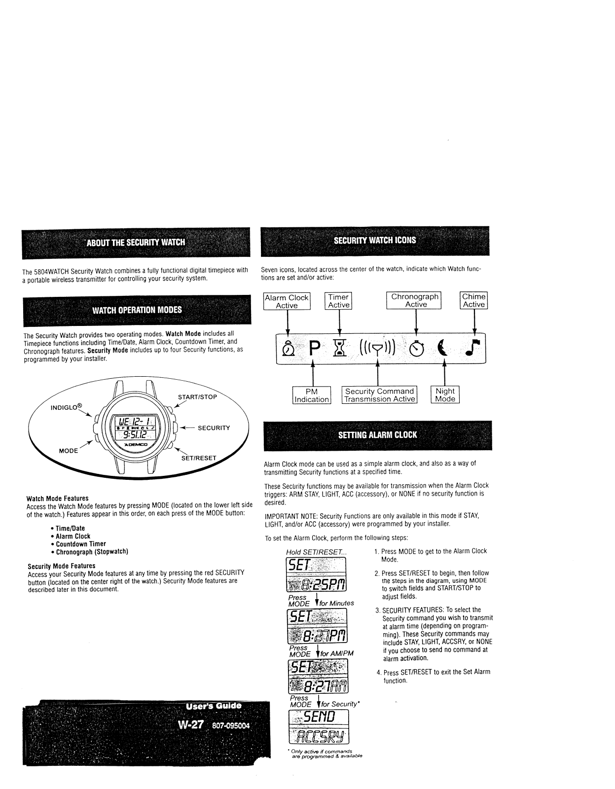 Ademco 5804 Instructions manual