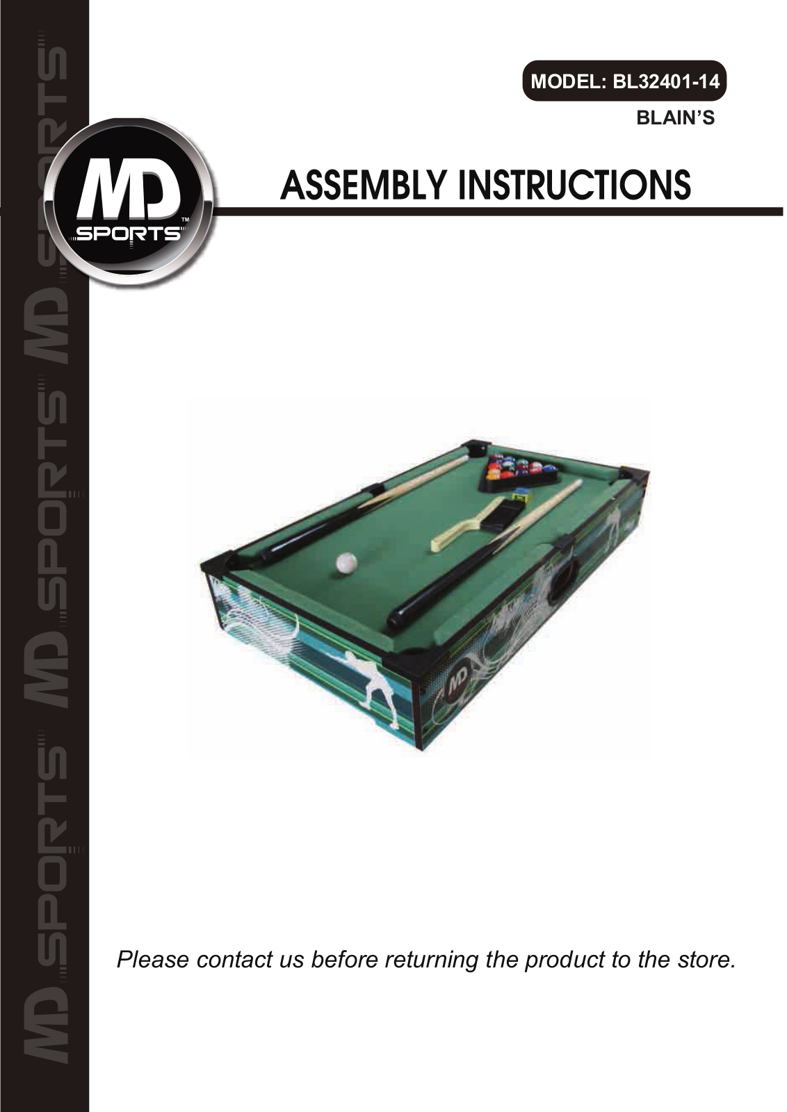 Medal Sports BL32401-14 User Manual