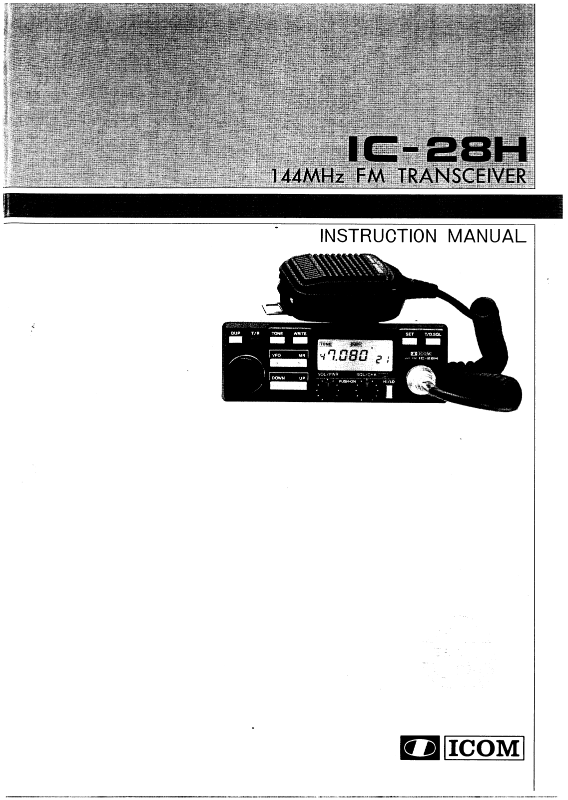 Icom IC-28H User Manual