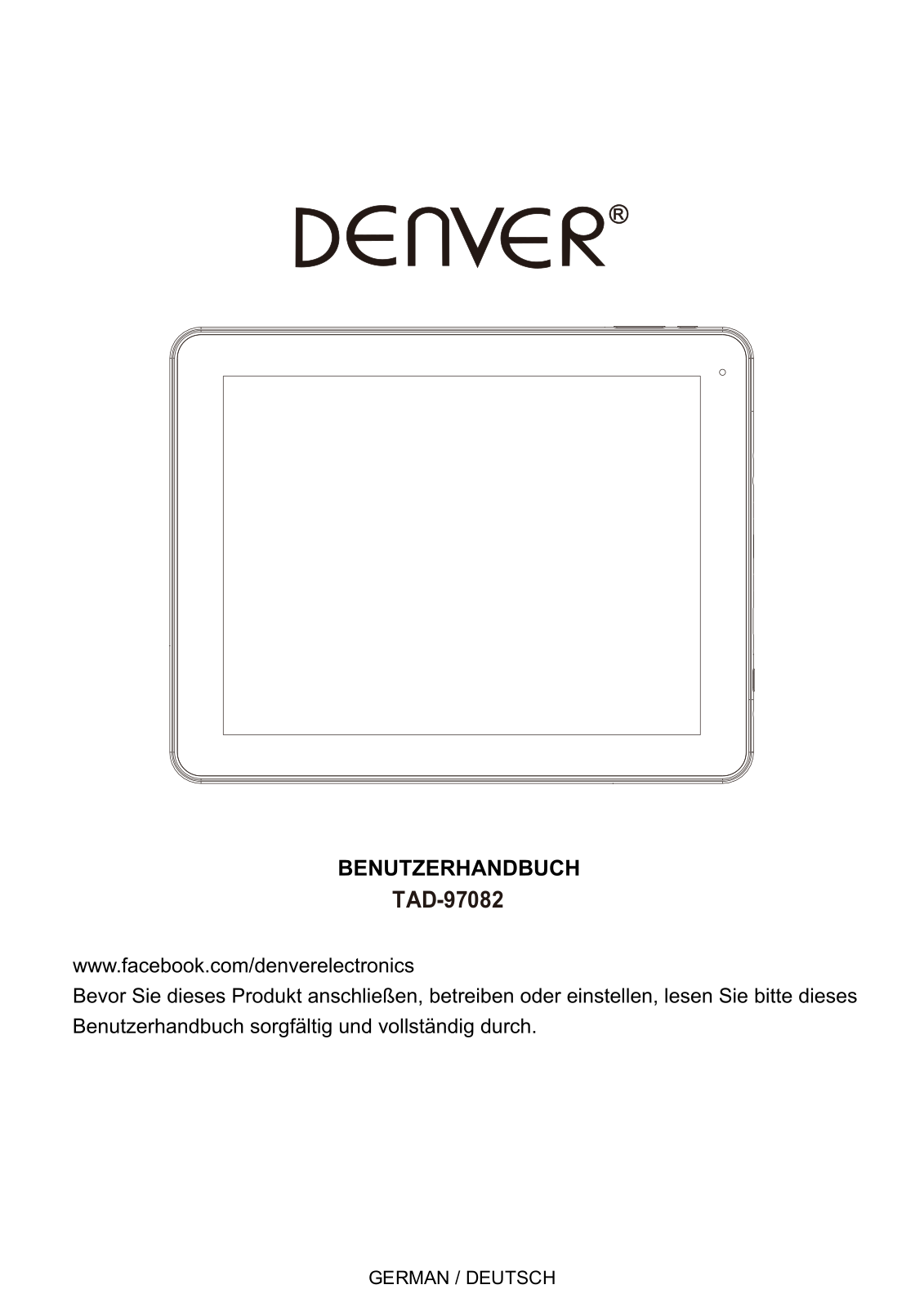 Denver TAD-97082 User Manual