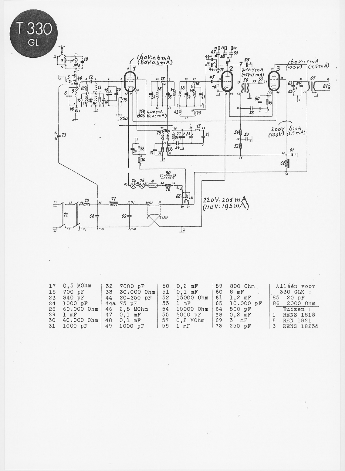 Telefunken 330-GL Schematic