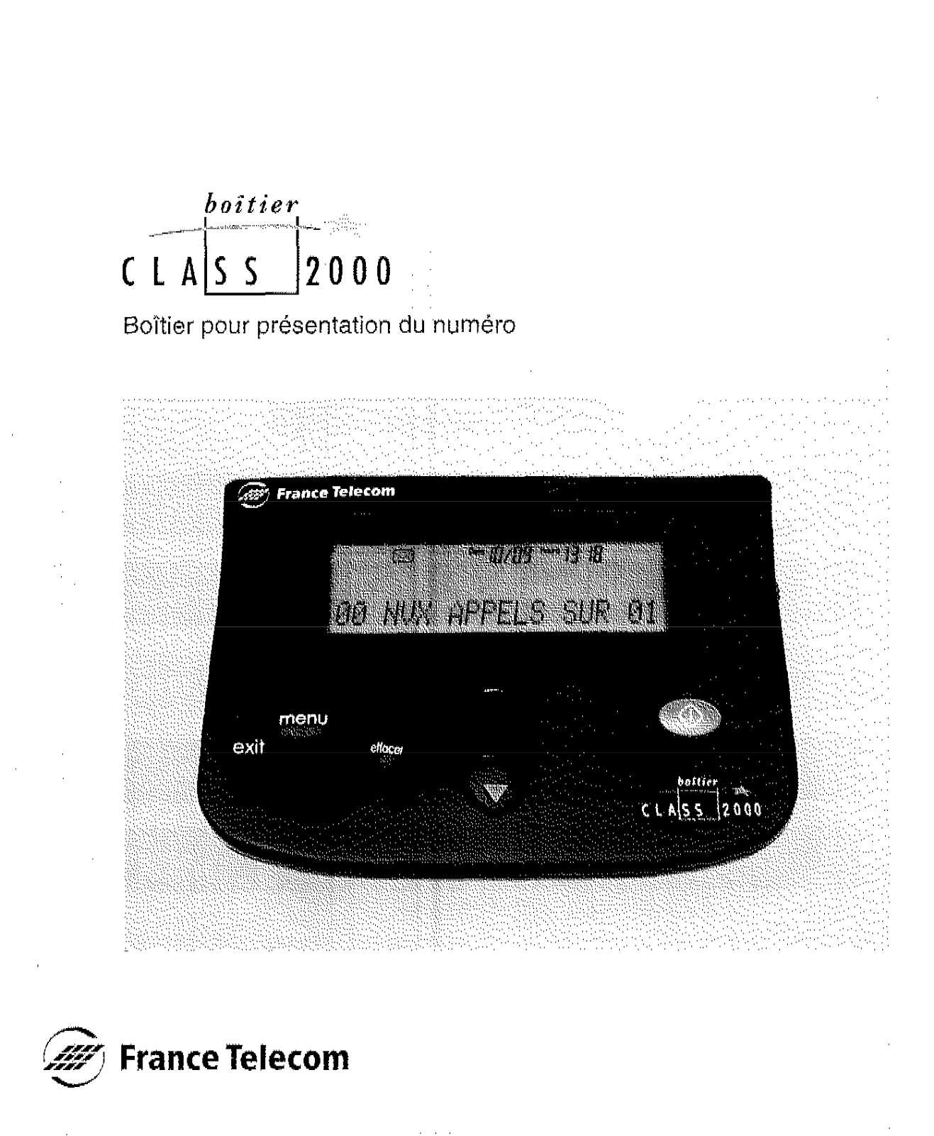 France telecom BOITIER CLASS 2000 User Manual - ManualMachine.com
