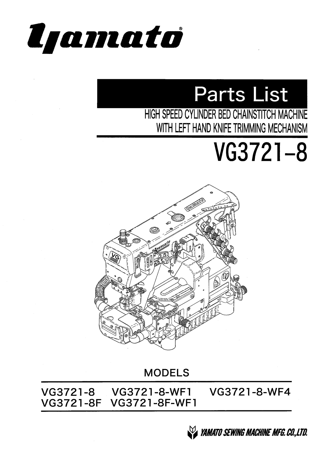 YAMATO VG3721-8 Parts List