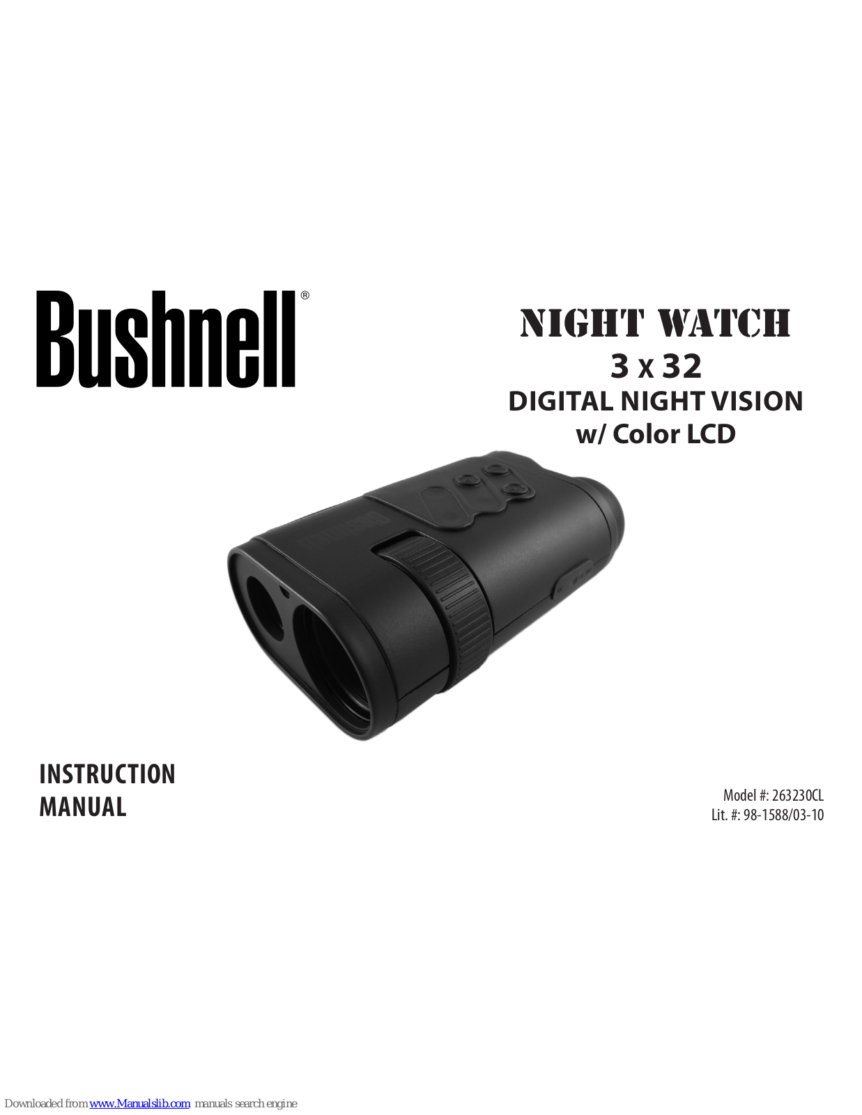 Bushnell NIGHT WATCH 263230CL Instruction Manual