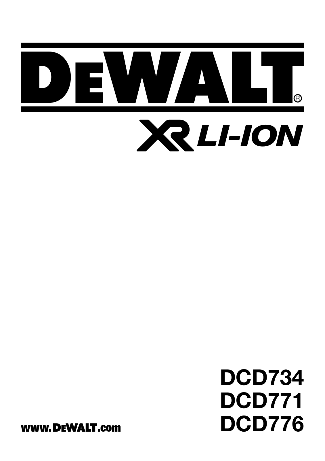 Dewalt DCD771C2 User Manual