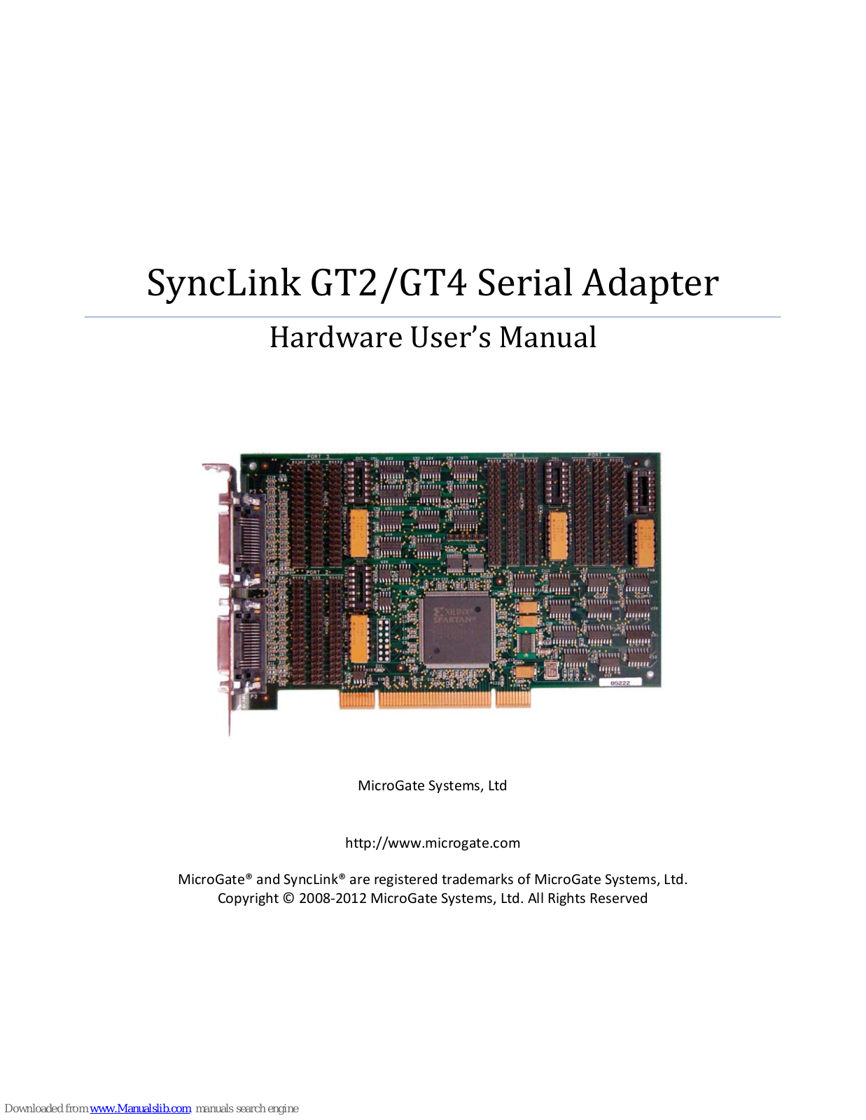 Microgate SyncLink GT2, SyncLink GT4 Hardware User Manual - ManualMachine.com