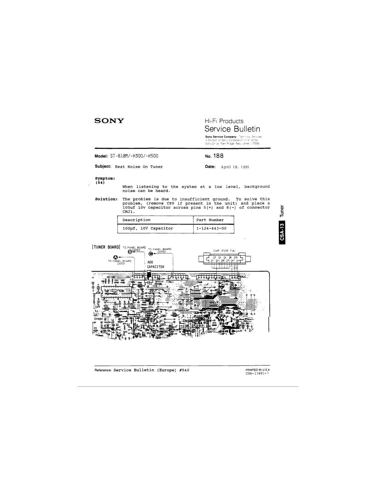 Sony ST-818M, ST-H300, ST-H500 Service Manual