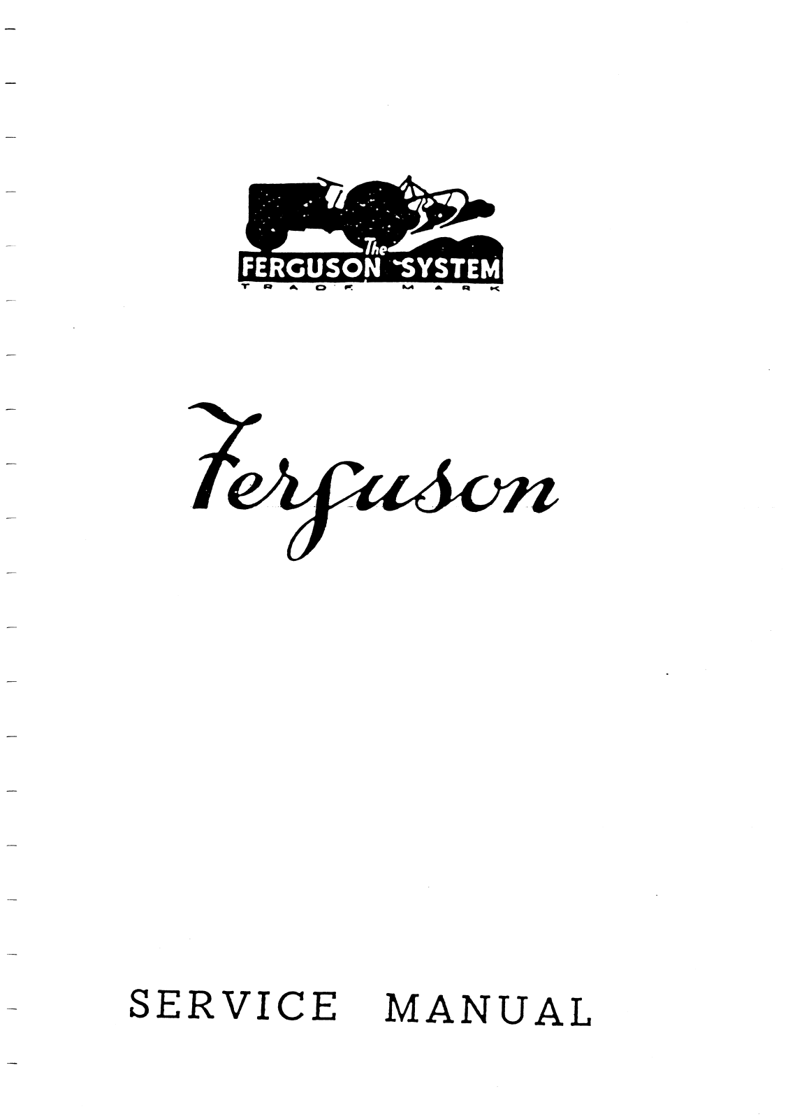 Ferguson TE-D20, TE-A20 SERVICE MANUAL