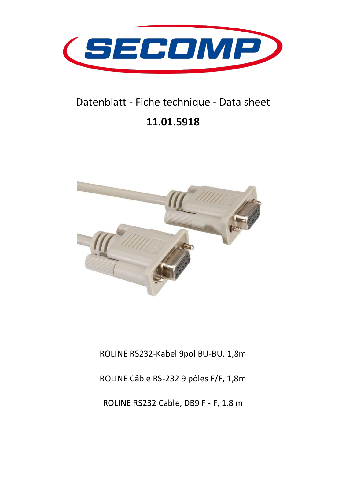 ROLINE 11019018, 11015918 Datasheet - ManualMachine.com
