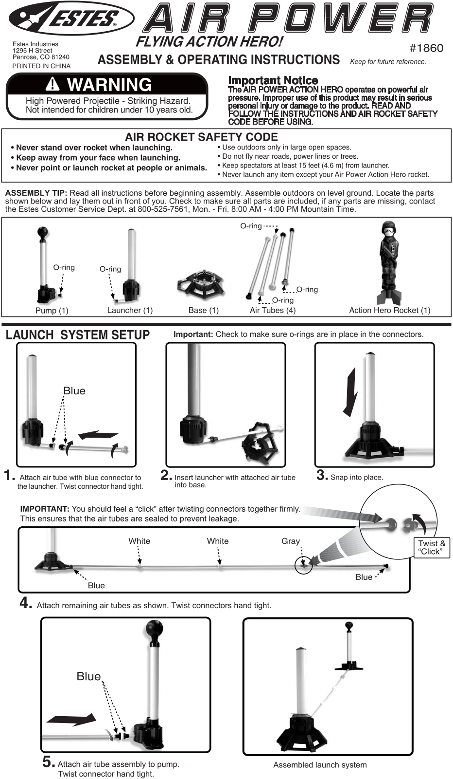 ESTES Action Hero User Manual