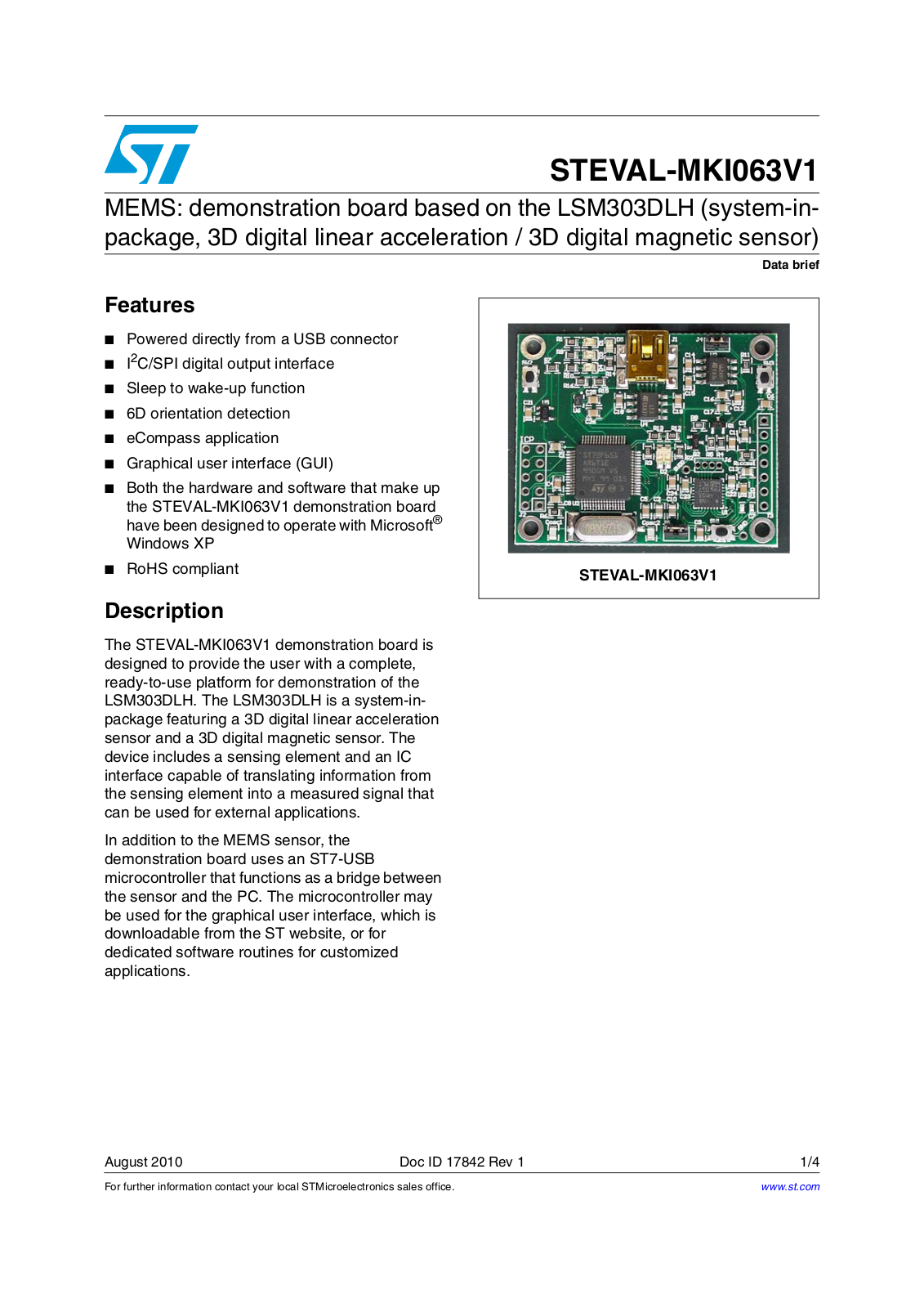 ST MKI063V1 User Manual
