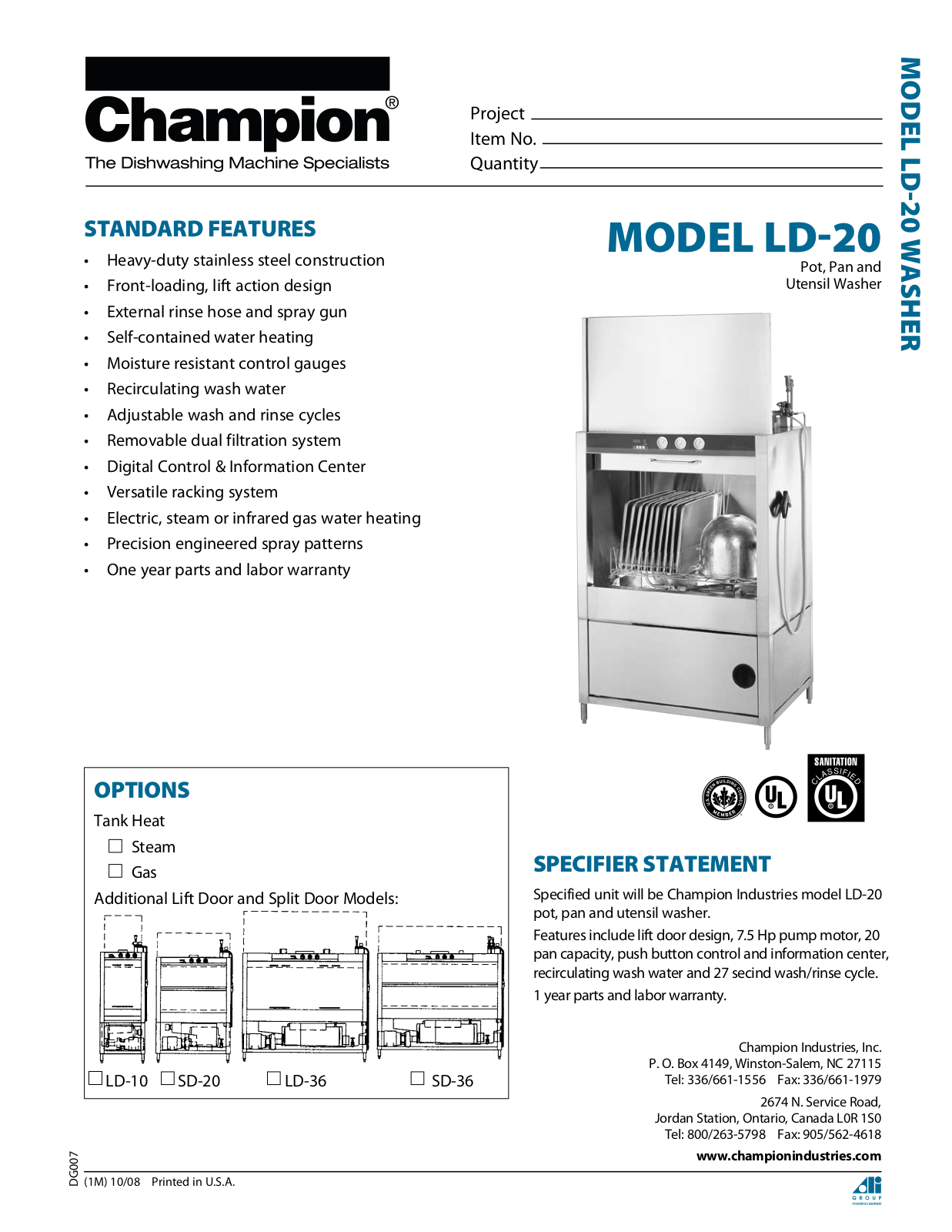 Champion LD-20 General Manual