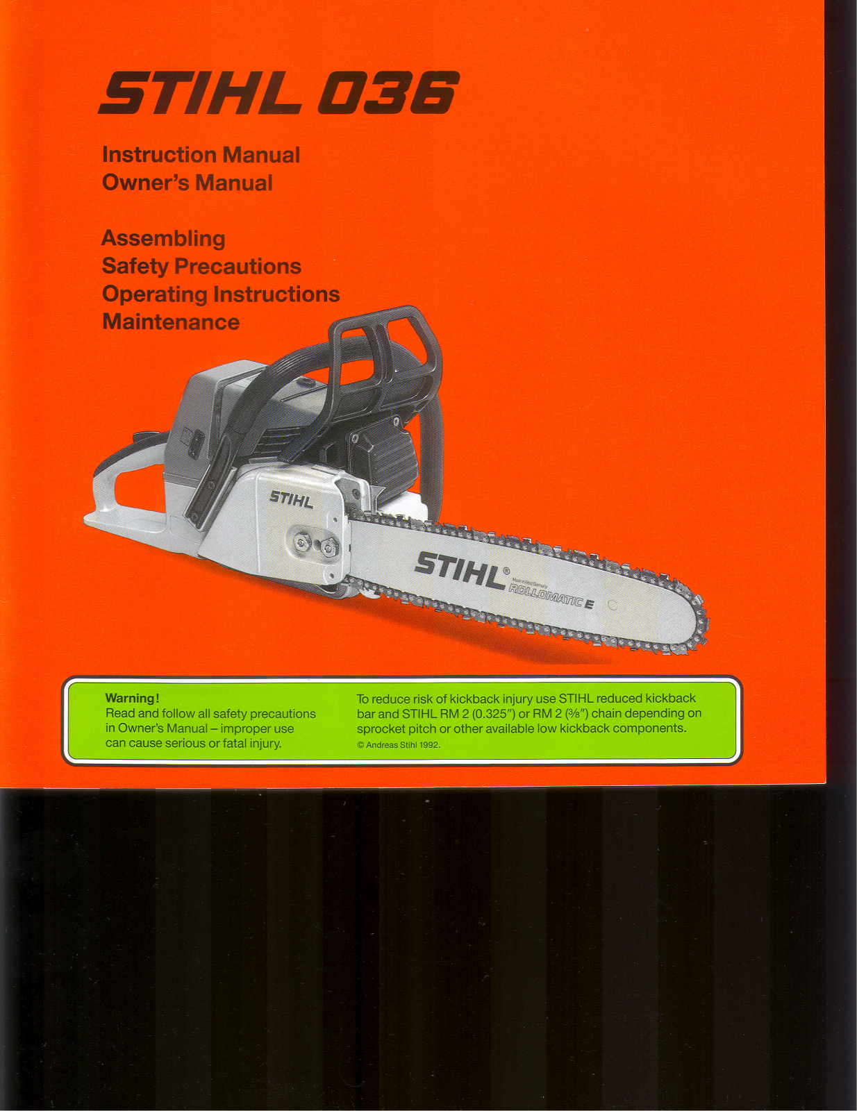 STIHL 036 Owner's Manual