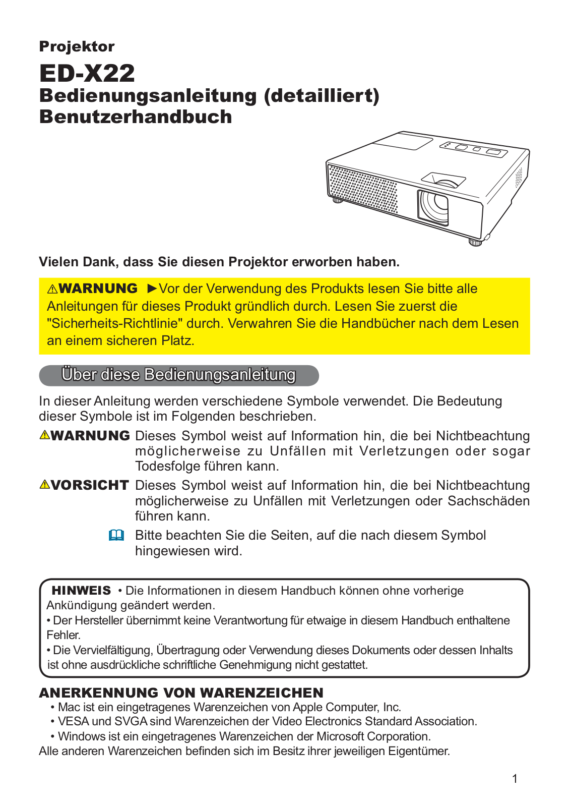 Hitachi ED-X22EF User Manual