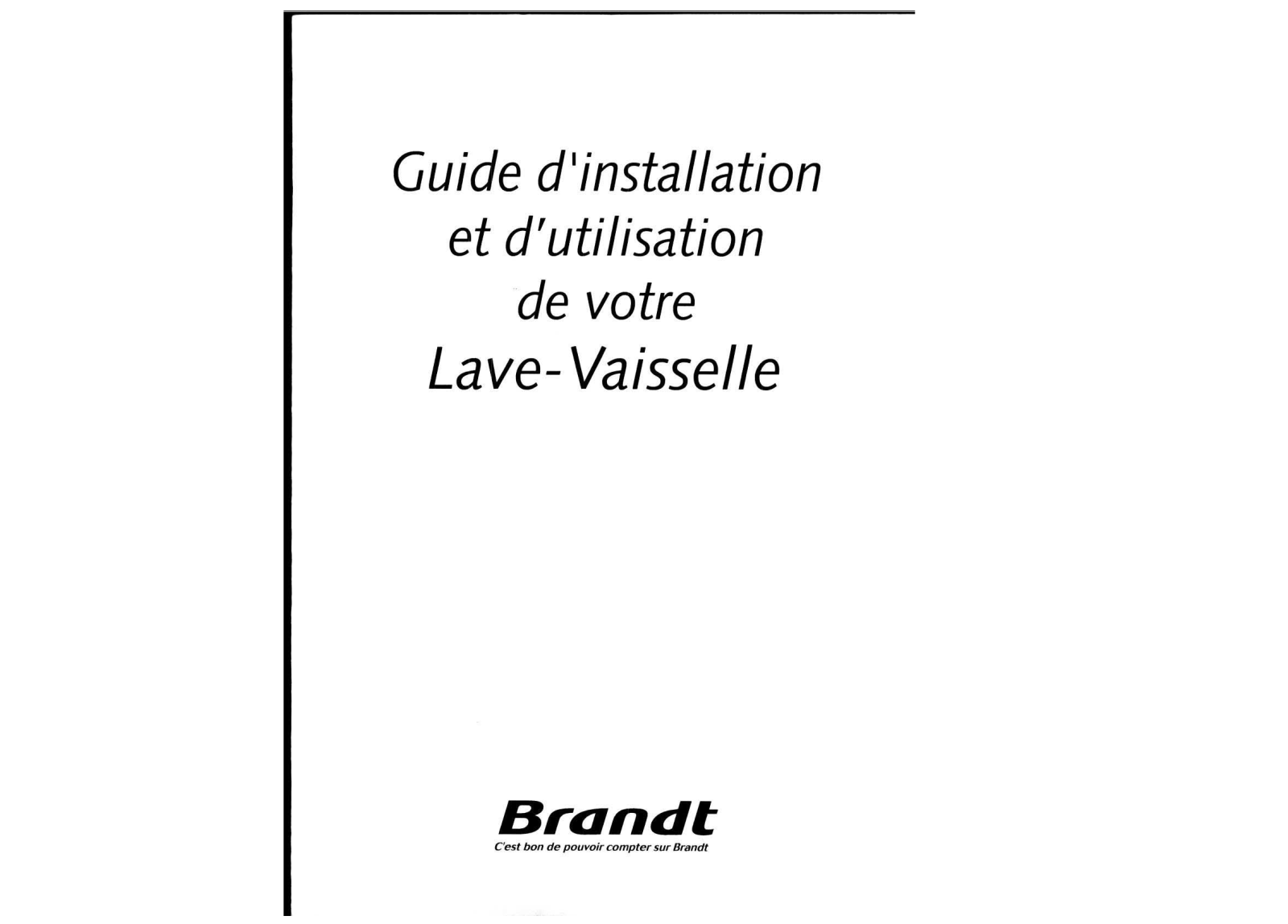 BRANDT LIF504 User Manual