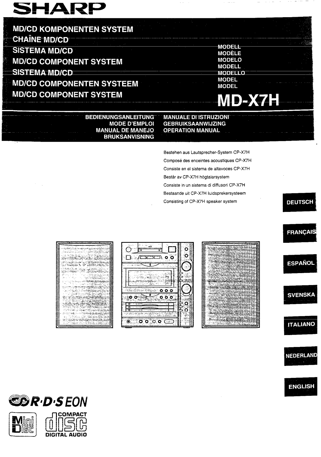 Sharp MD-X7H User Manual