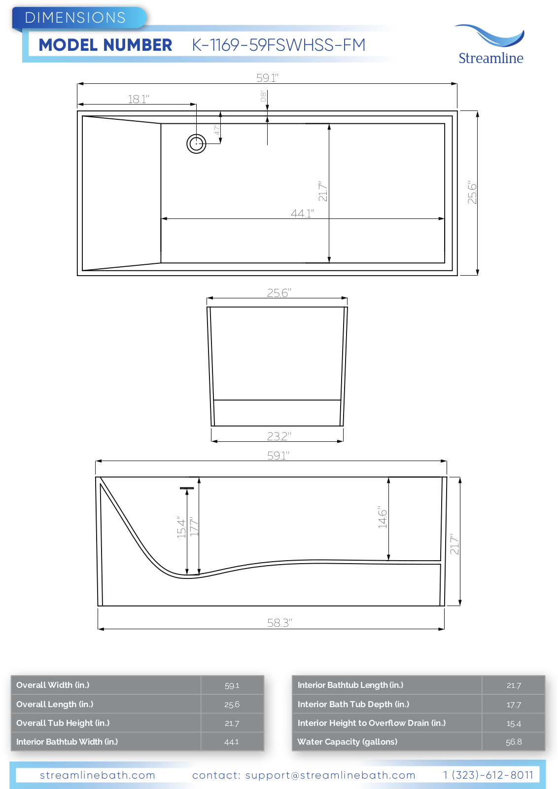 Streamline KH1169100 Specifications