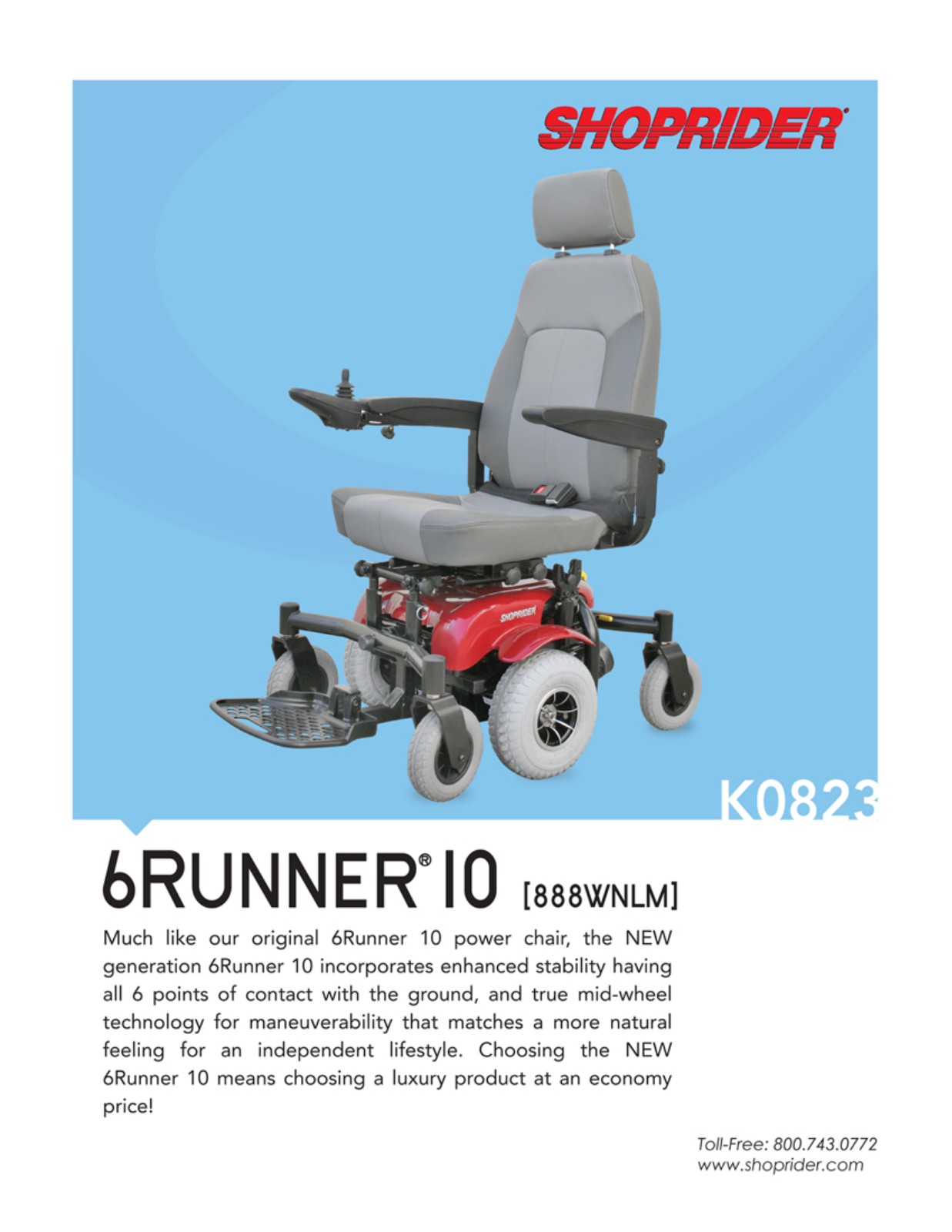 Shoprider 6 RUNNER 10 DATASHEET