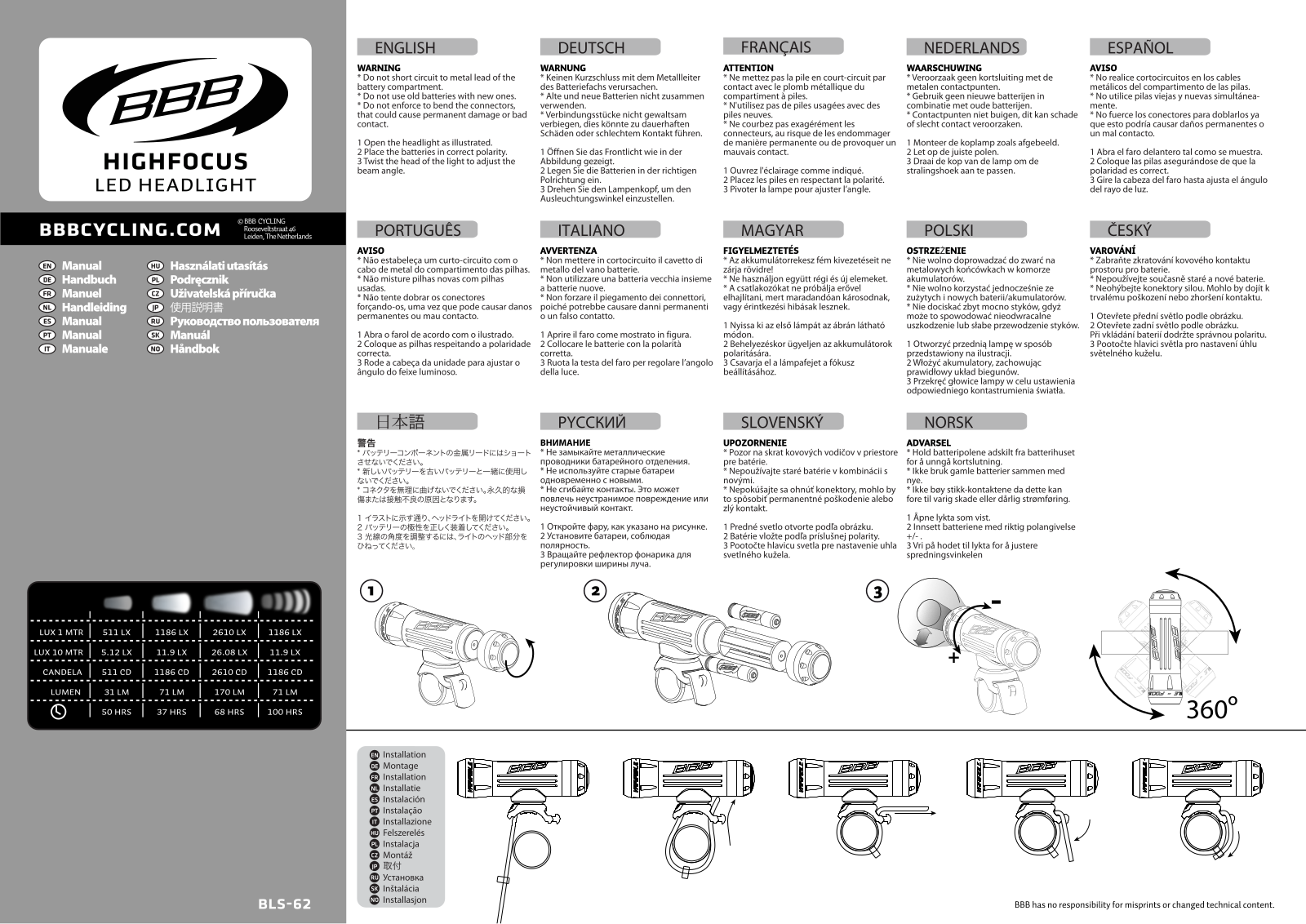 BBB BLS-62 User Manual