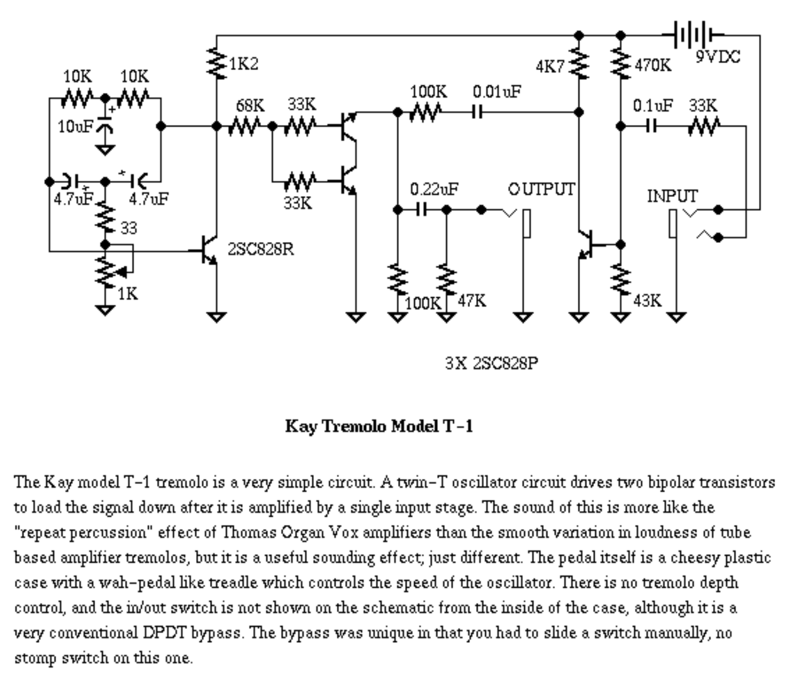 Kay tremolo schematic