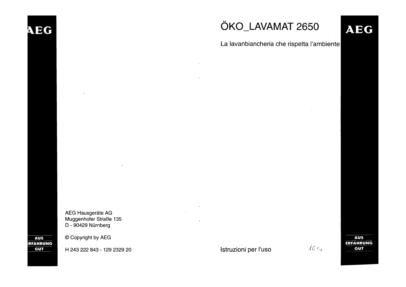 AEG LAVAMAT2650 User Manual