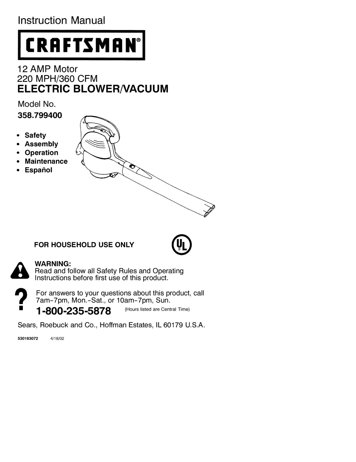 Craftsman 79940 User Manual - ManualMachine.com