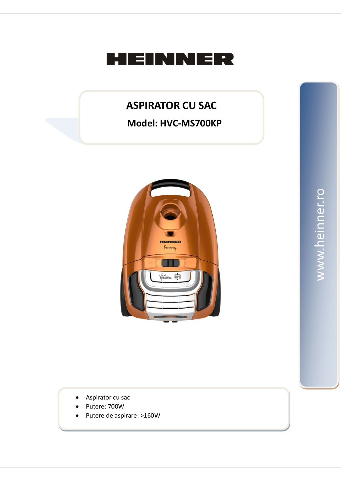 Heinner HVC-MS700KP User guide - ManualMachine.com