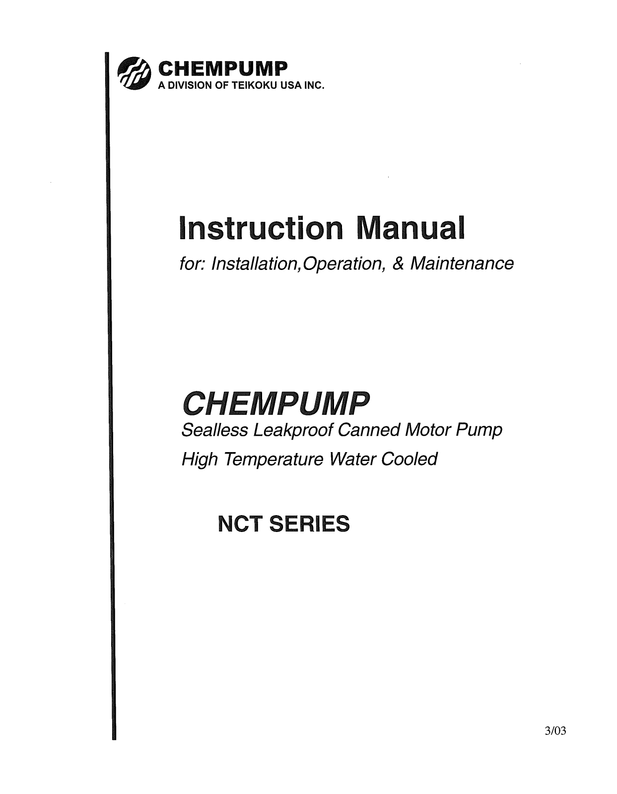 Chempump NCT-A60-8 User Manual - ManualMachine.com