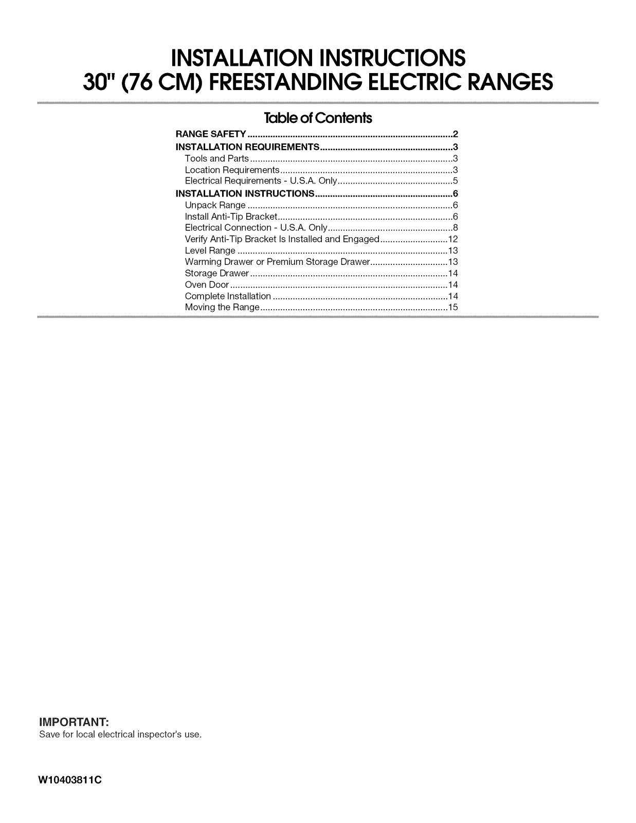 Whirlpool MER8800DE0, MER8800DH0, MER8800DS0, MER8775AB0, MER8775AS0 Installation Guide - ManualMachine.com