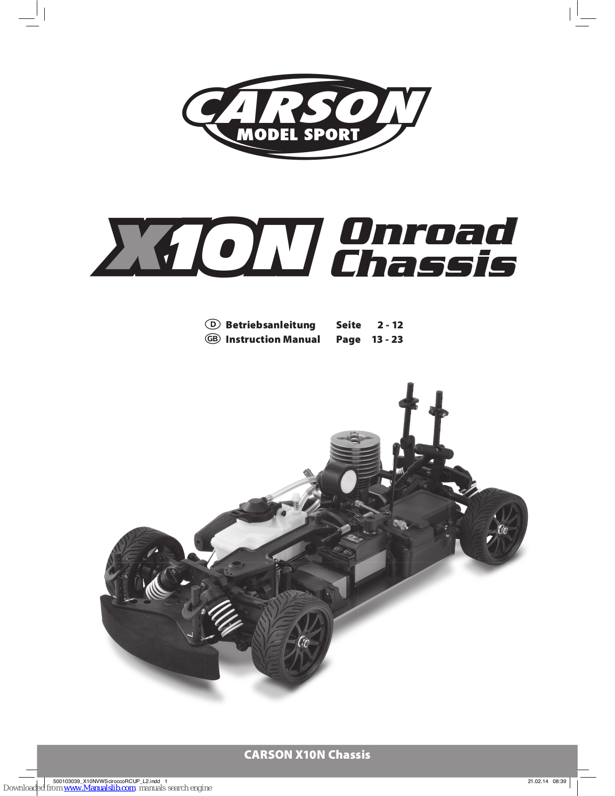 Carson X10N Onroad Chassis Instruction Manual