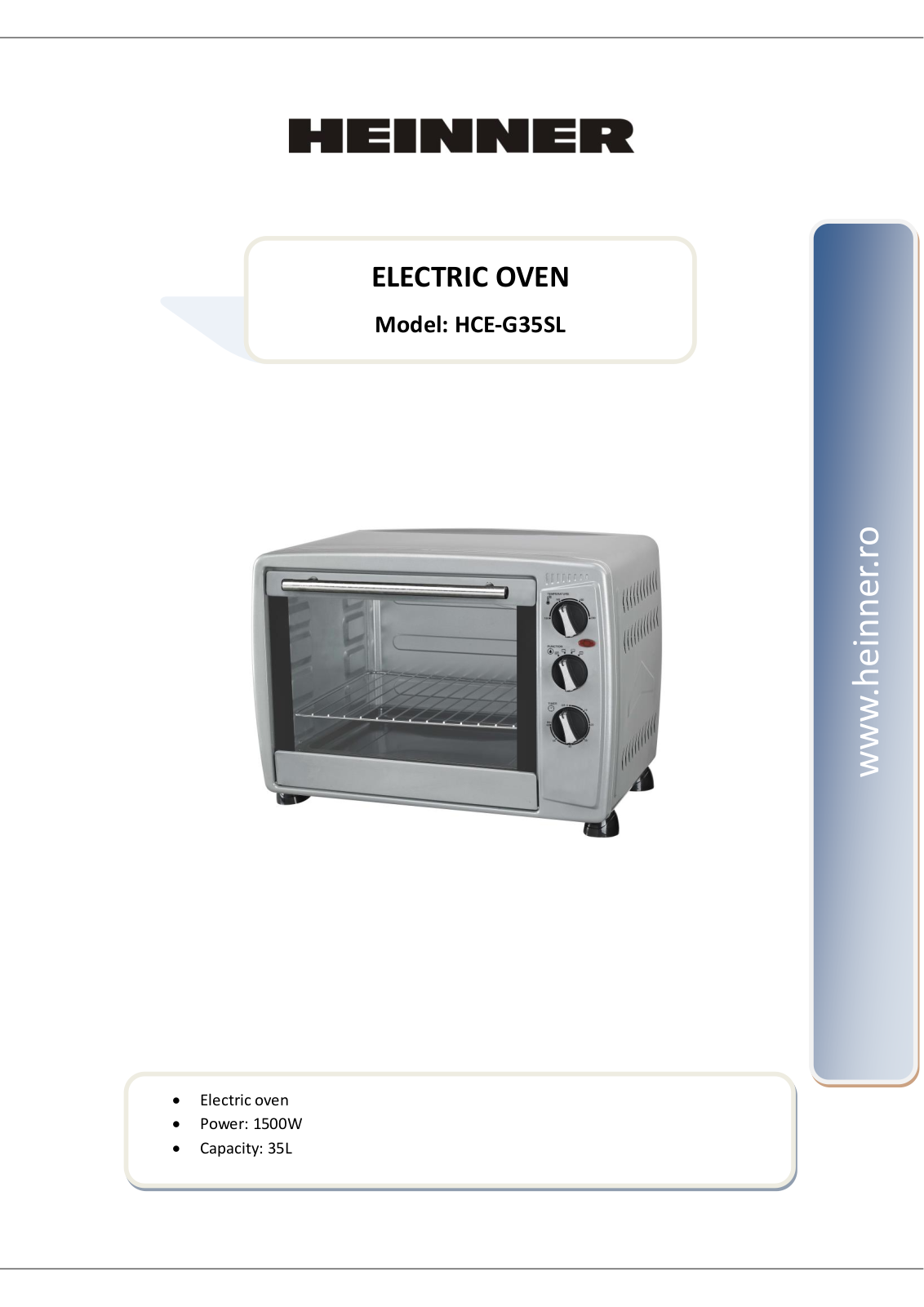 Heinner HCE-G35SL User guide - ManualMachine.com