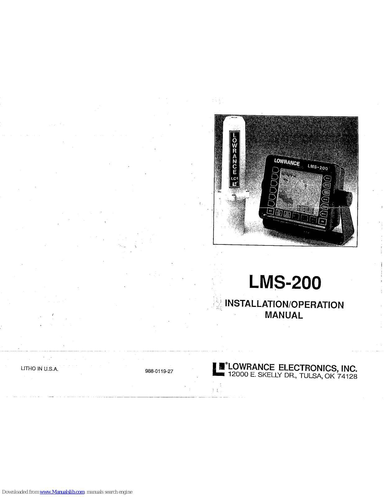 Lowrance LMS-200 Operation Manual