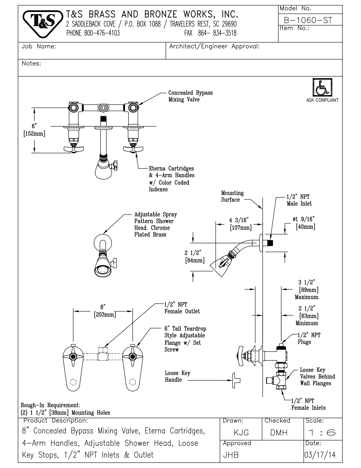 T&S Brass B-1060-ST User Manual