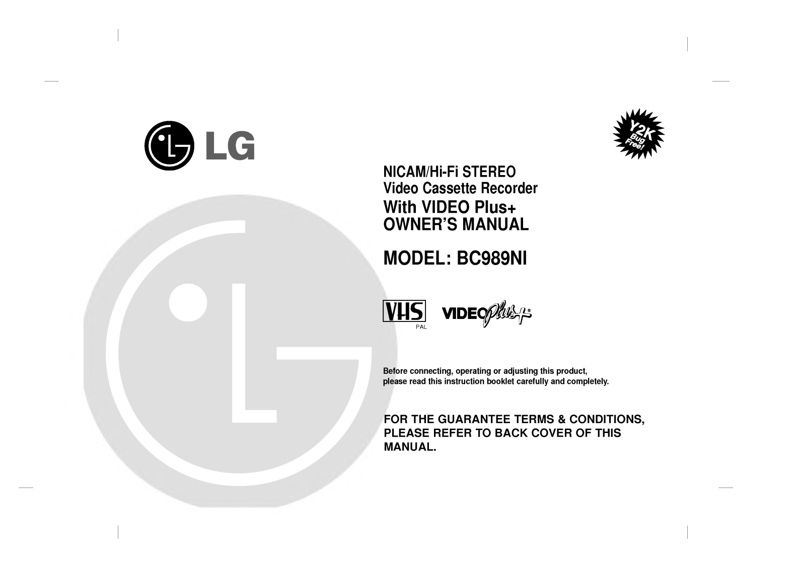 LG BC989NI User Manual