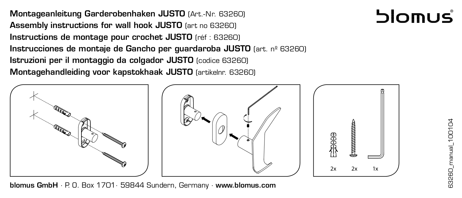 Blomus RY1831 Installation & Assembly - ManualMachine.com