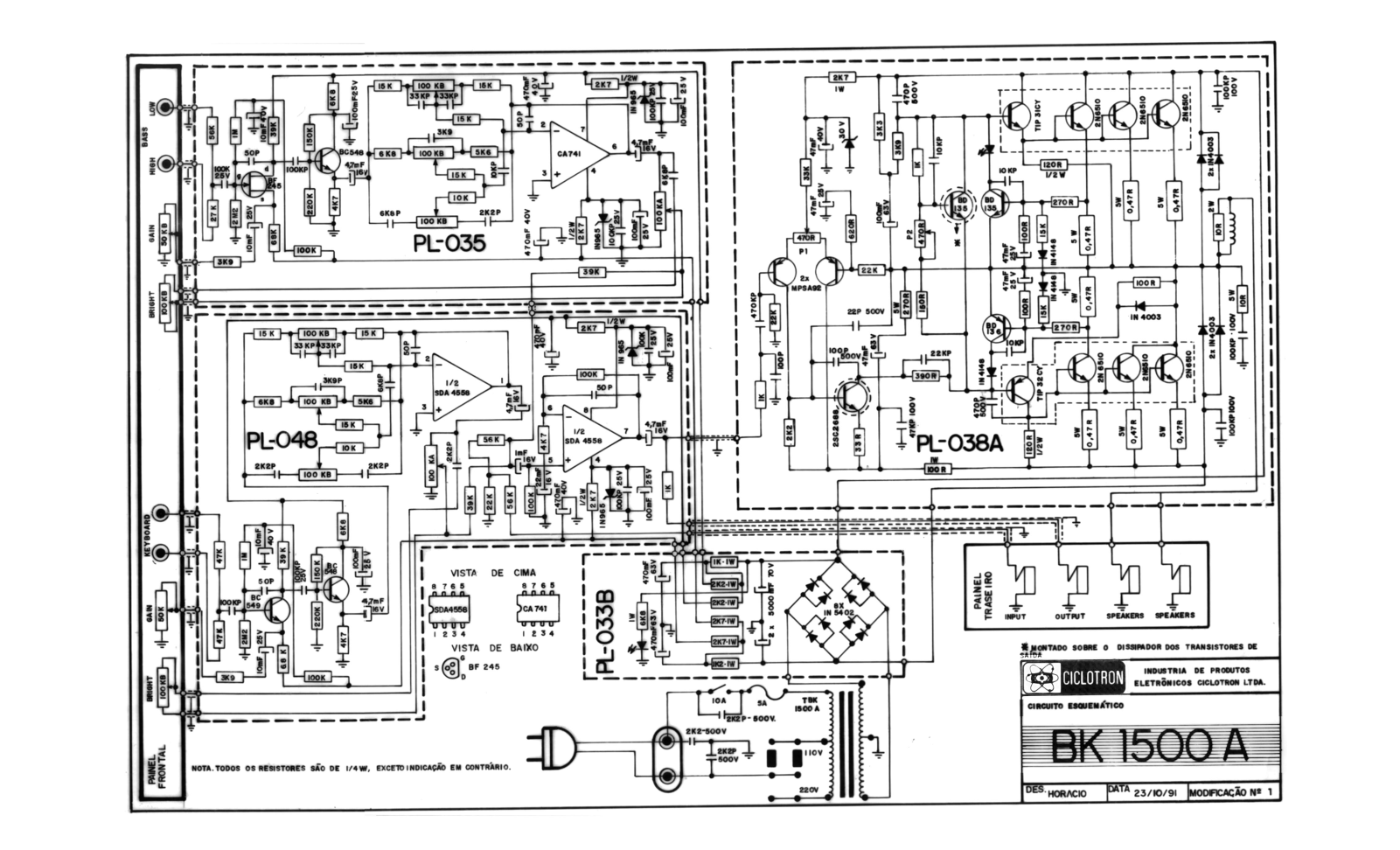 CICLOTRON BK1500 a Schematic