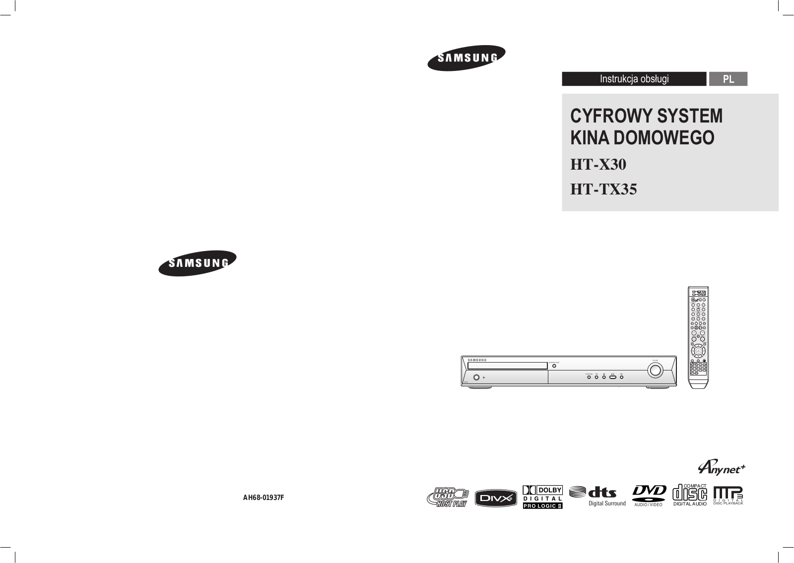 Samsung HT-X30, HT-TX35, HT-TX35R, HT-X30R User Manual