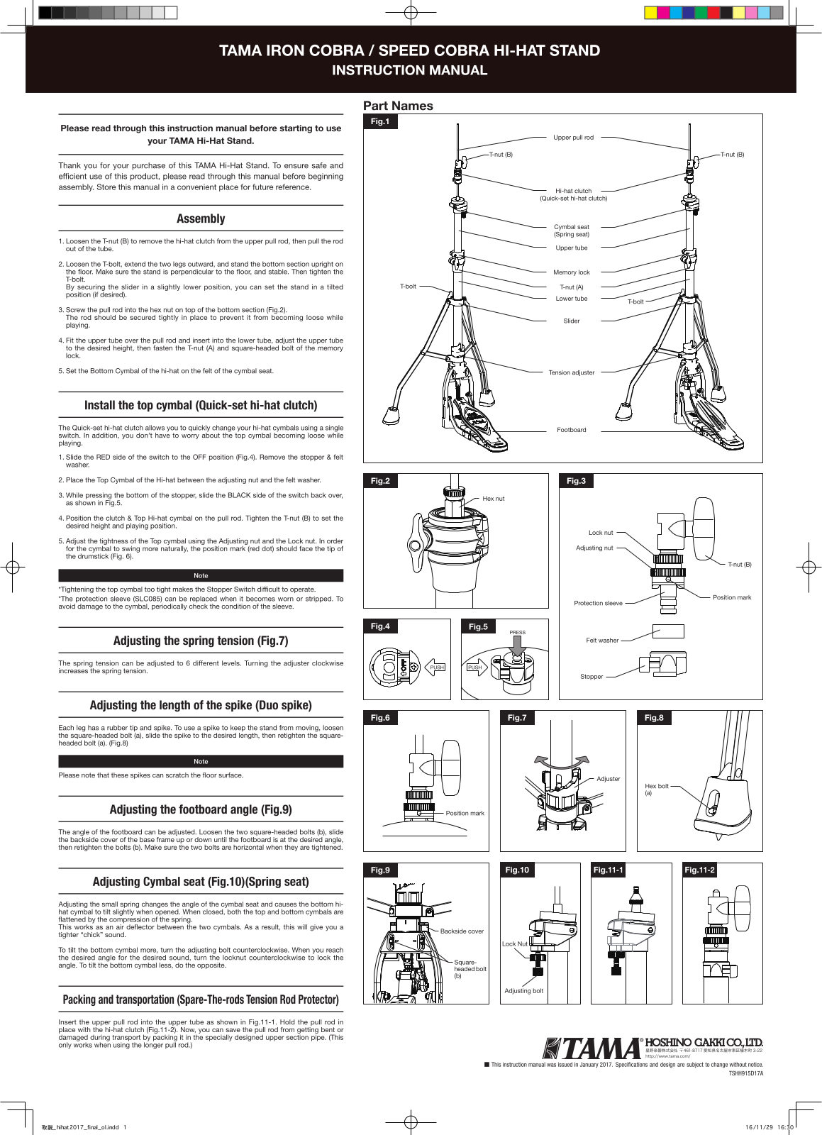 Tama HH915D Users Manual