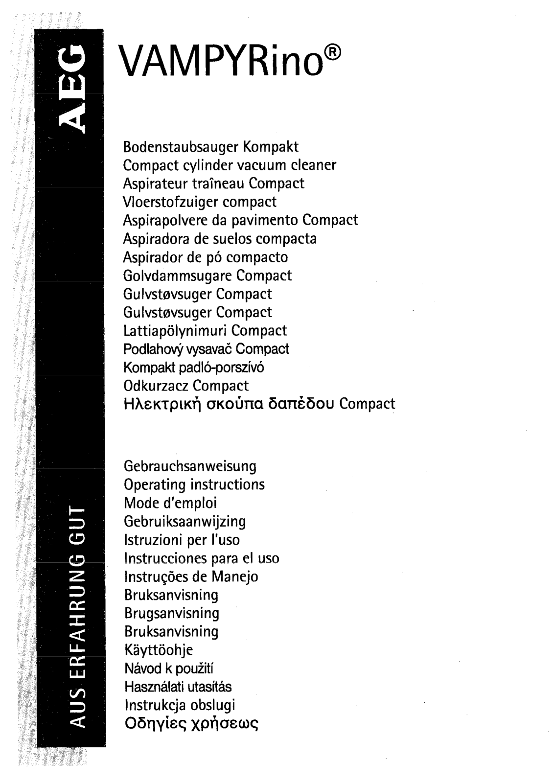 AEG-Electrolux VAMPYR5047.0, VAMPYRINOSPACE1, VAMPYR5020.3, VAMPYR5037.2, VAMPYRE185 User Manual