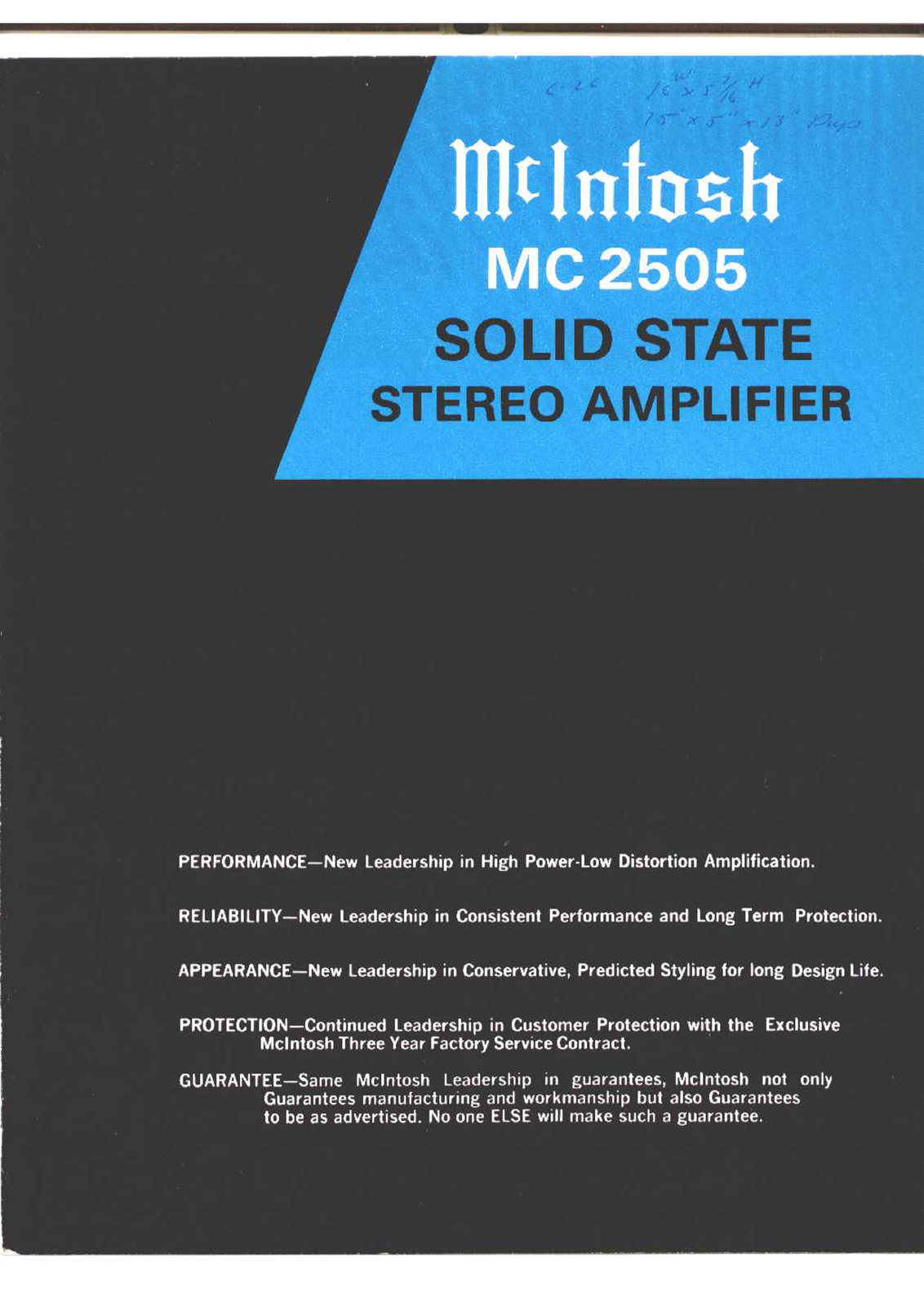 McIntosh MC-2505 Brochure