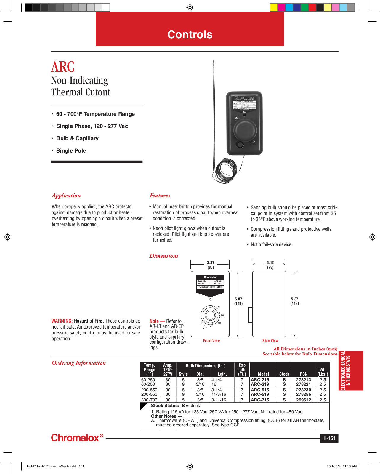 Chromalox ARC Catalog Page