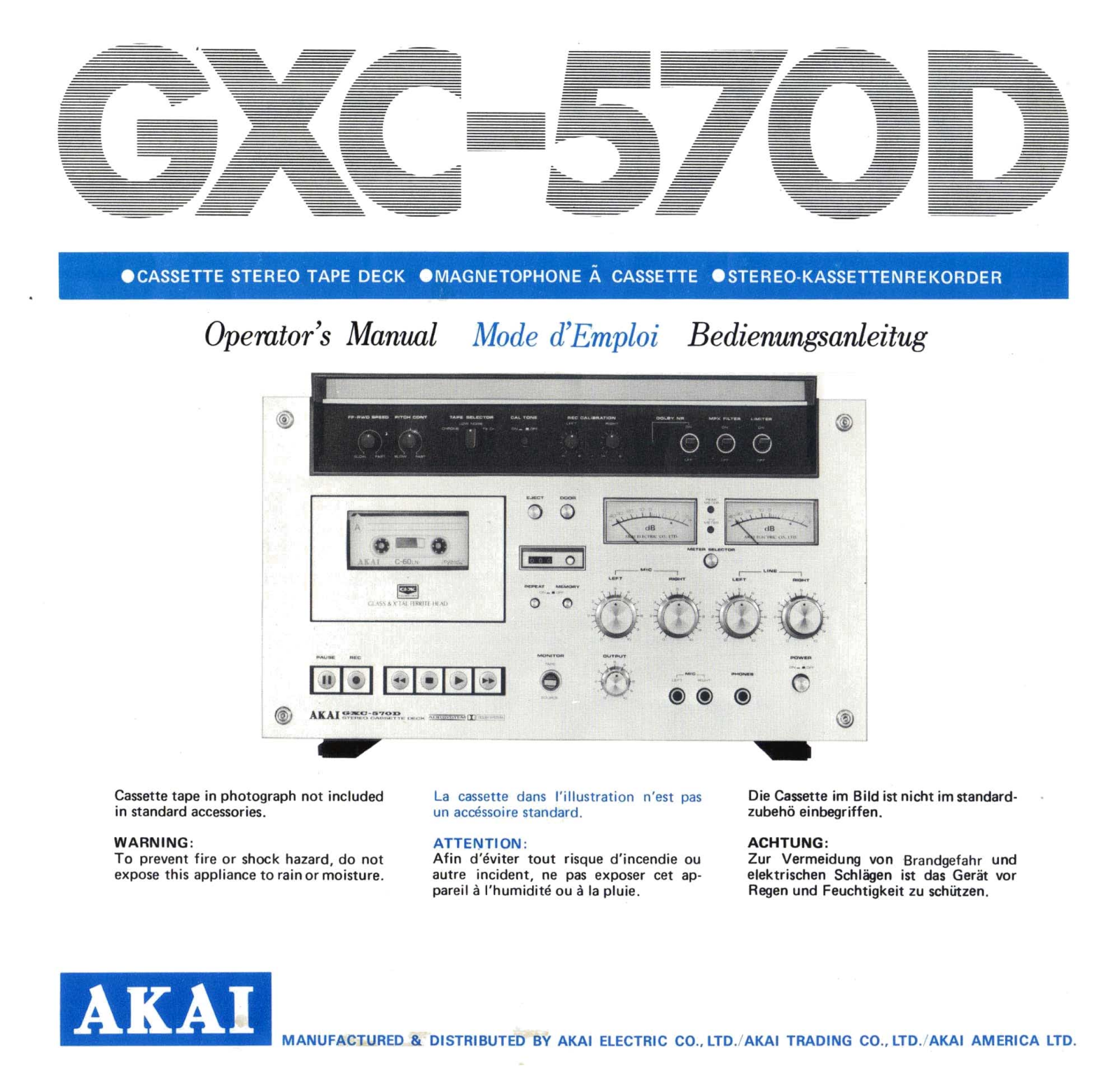 Akai GXC-570-D Owners Manual