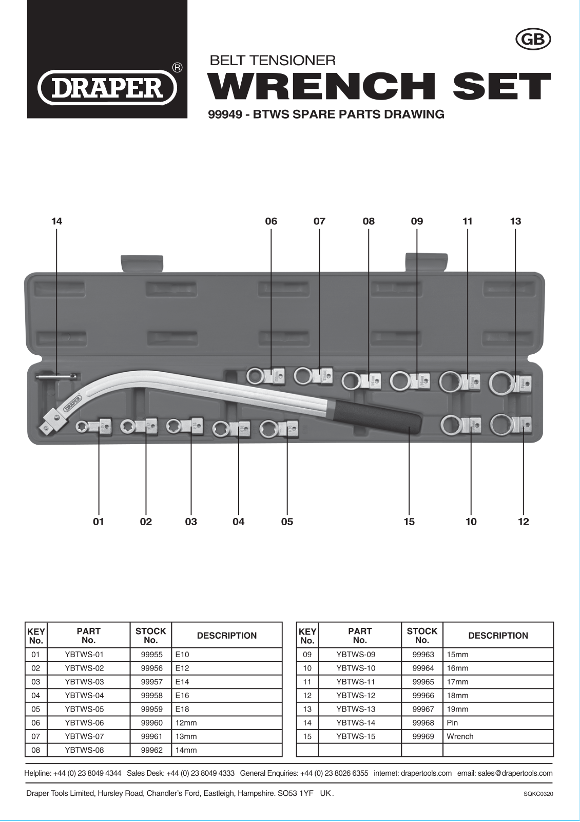 Draper Tools 99949 Parts Listing - ManualMachine.com