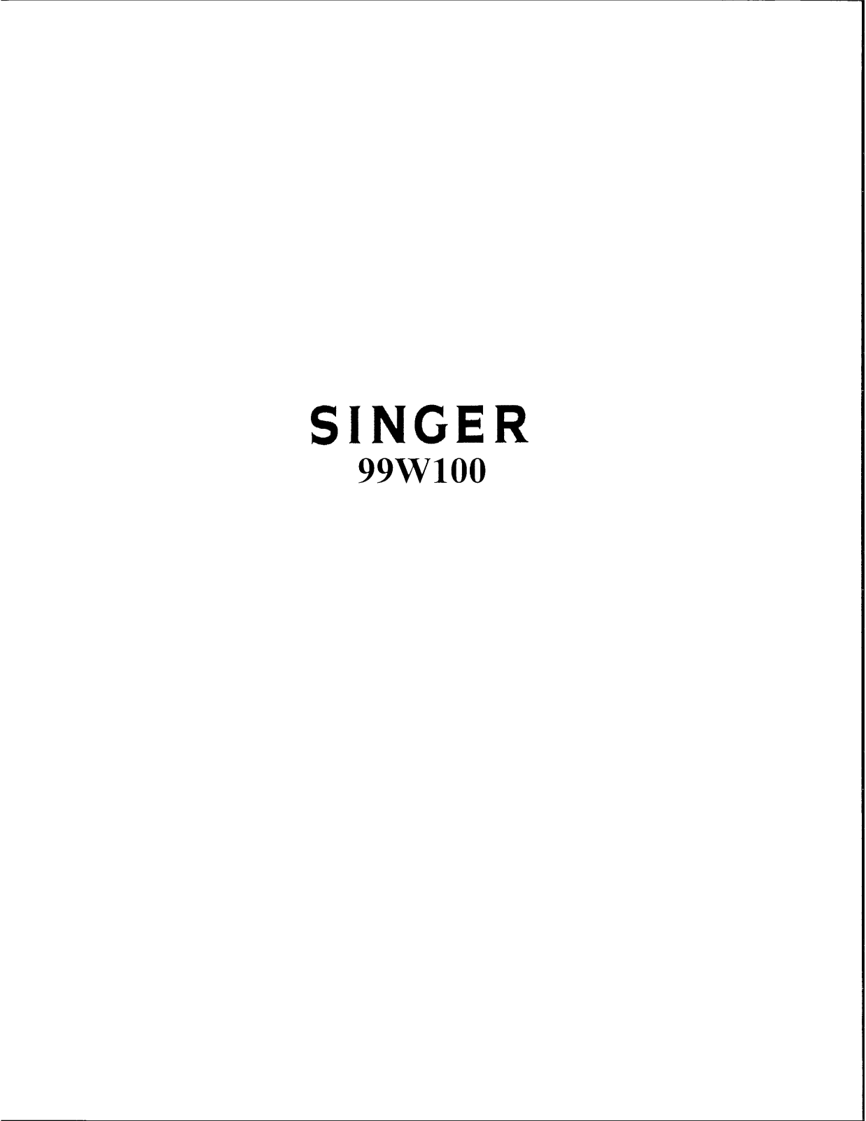 SINGER 99W100 Parts List