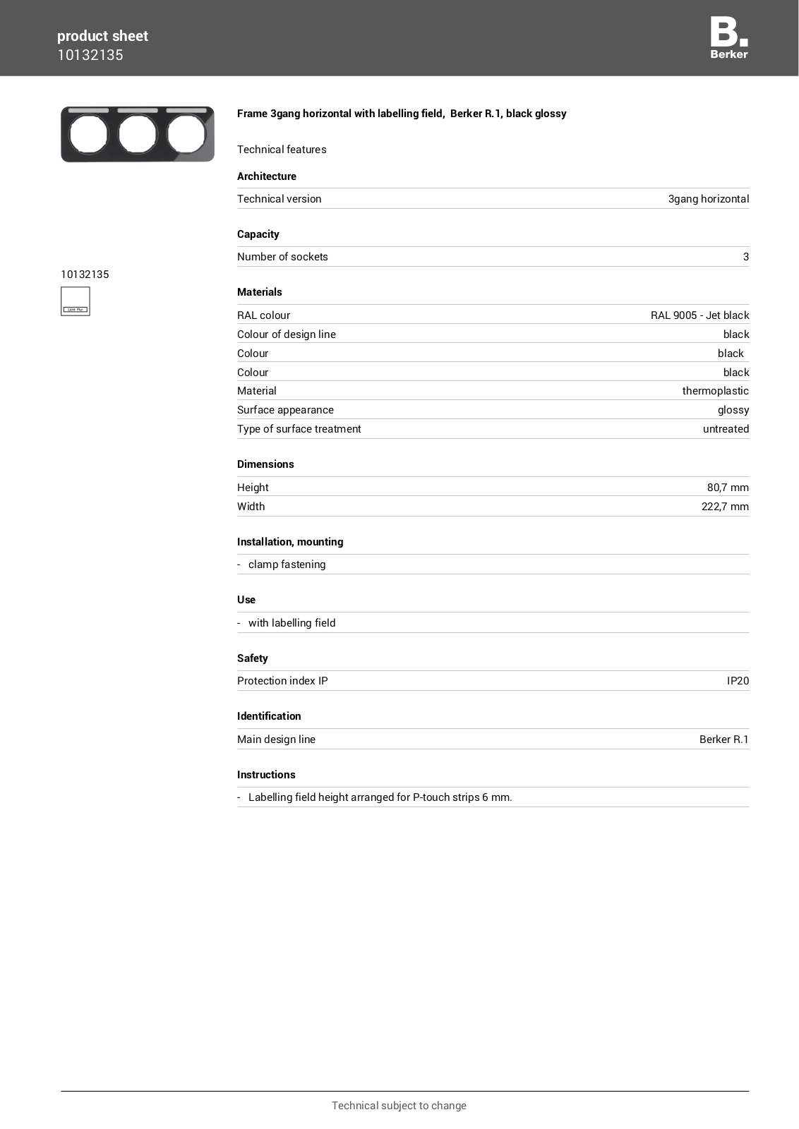 Berker 10132135 User Manual