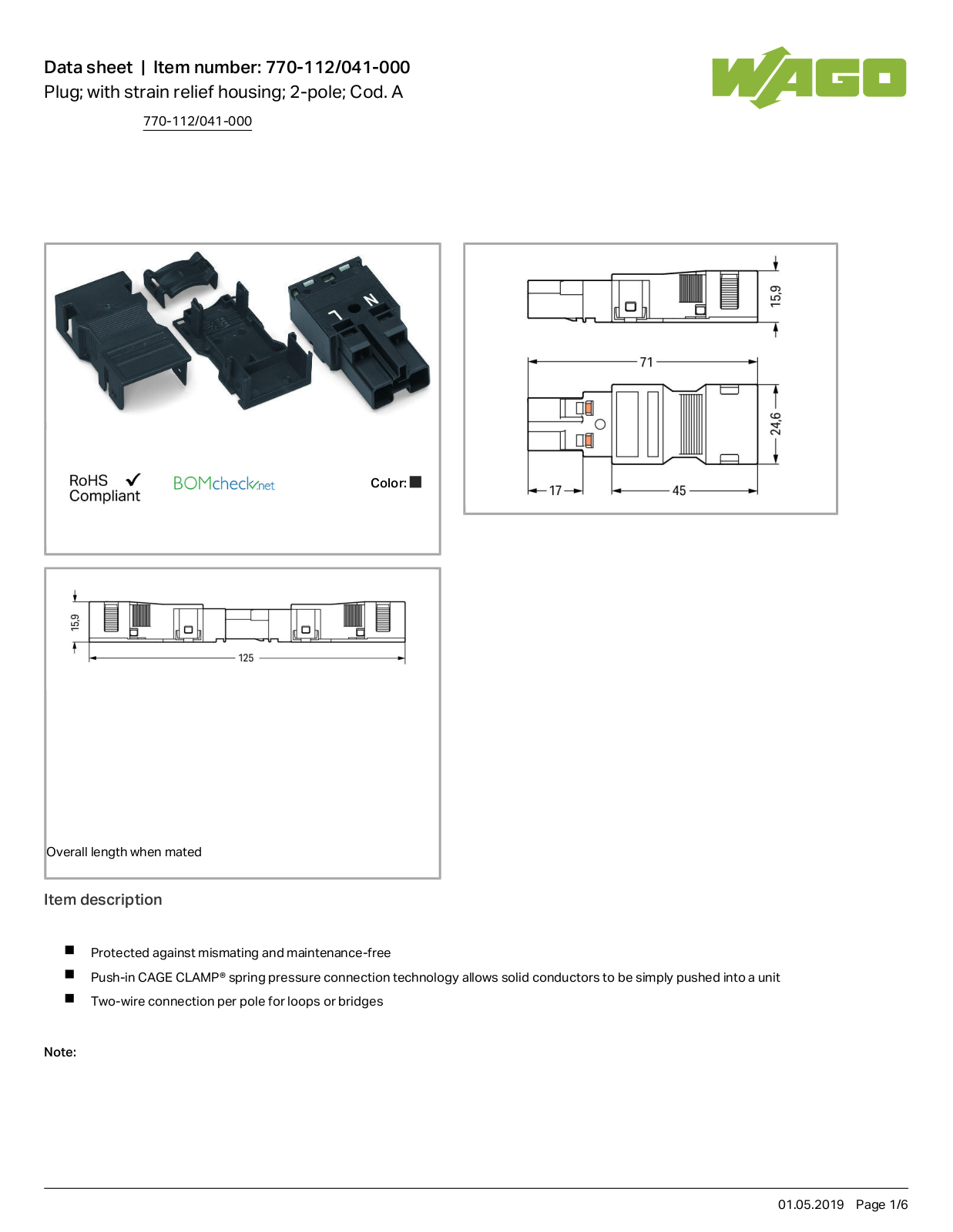 Wago 770-112/041-000 Data Sheet